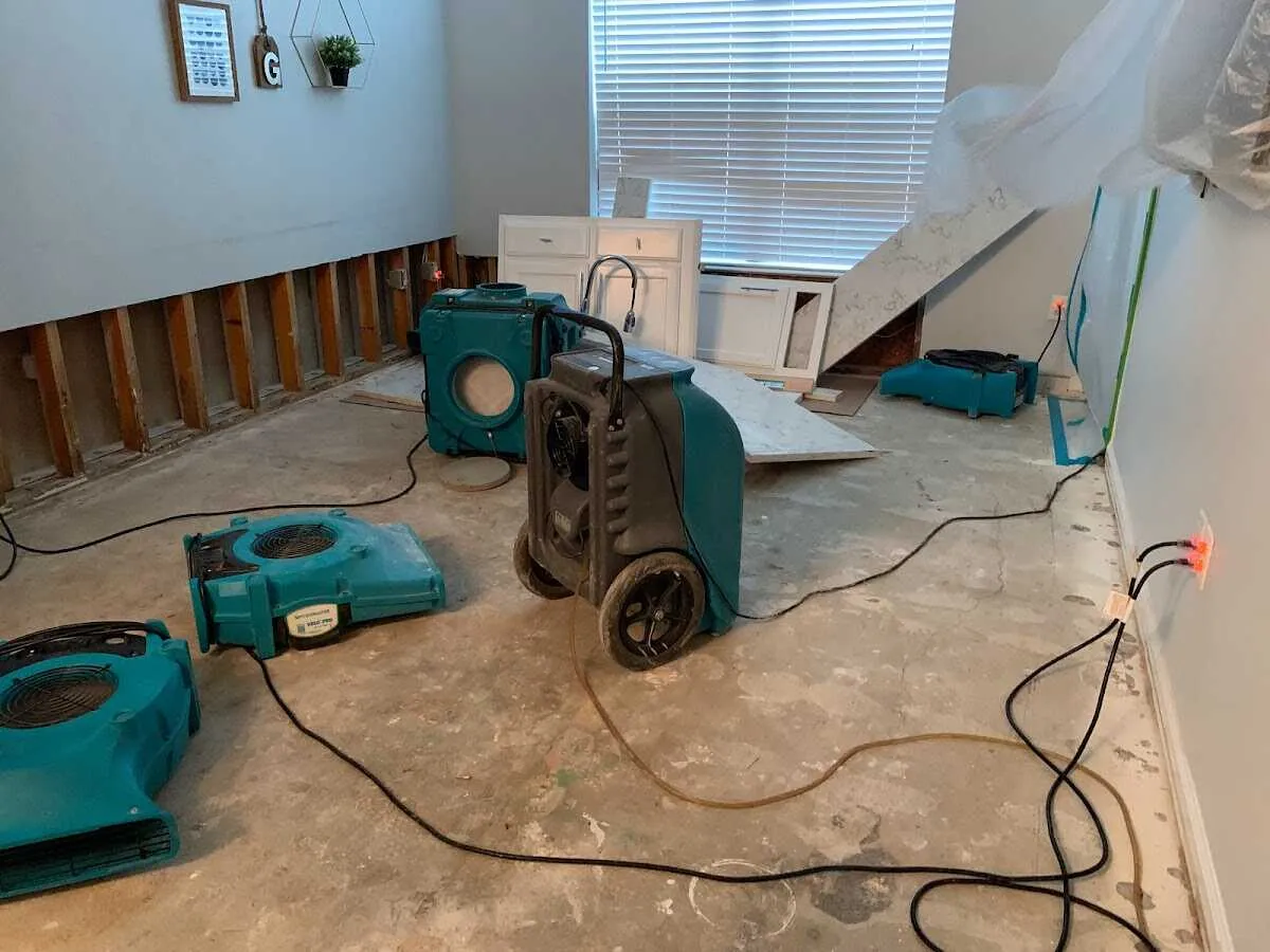 Dehumidifier in flood-cut room for Water Extraction & Removal in Cloverleaf